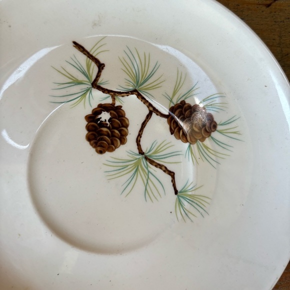 6 Pieces French Saxon China Pine Cone Pattern - Picture 10 of 11